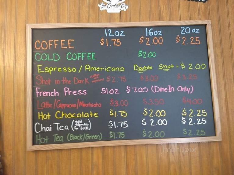 Creative Cup - Ridgway, PA menu_pic