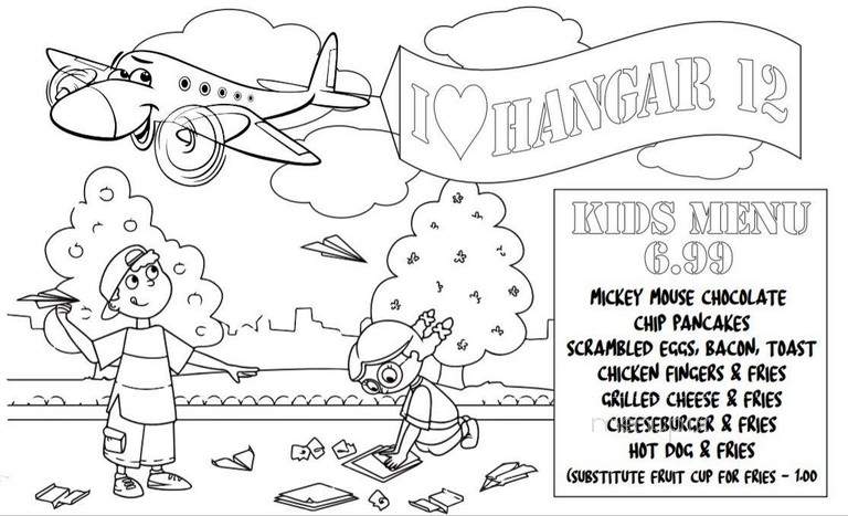 Hangar 12 - Mansfield, MA menu_pic