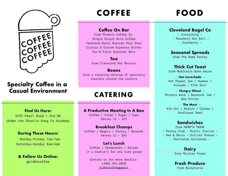 Coffee Coffee Coffee - Cleveland, OH menu_pic