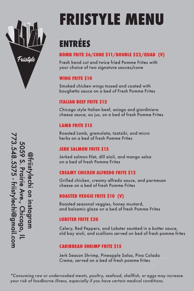 Friistyle - Chicago, IL menu_pic
