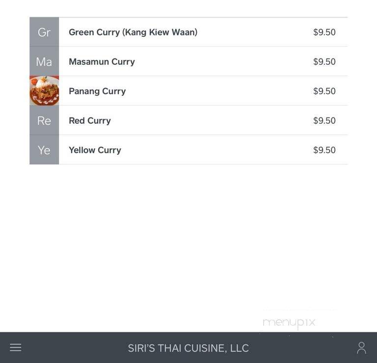 Siri's Thai Cuisine - Minot, ND menu_pic