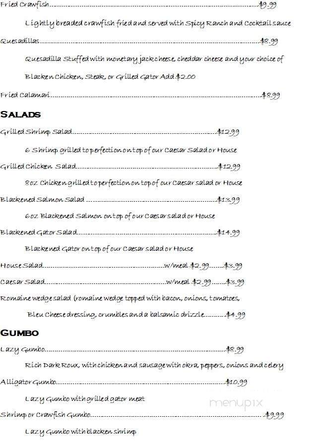 Lazy Gator - Amarillo, TX menu_pic