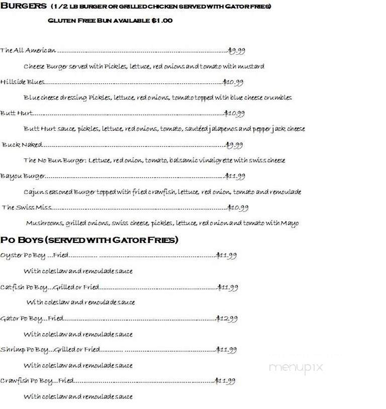 Lazy Gator - Amarillo, TX menu_pic