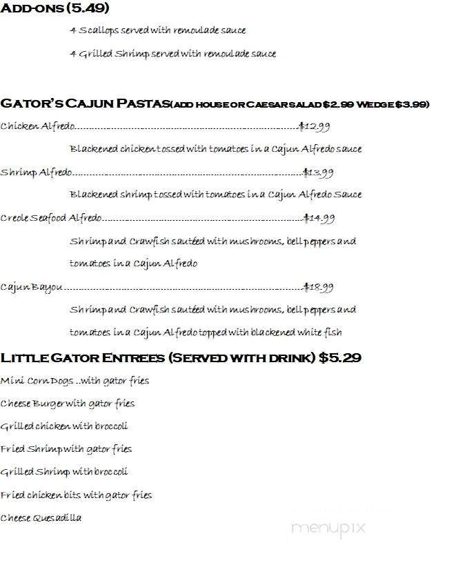 Lazy Gator - Amarillo, TX menu_pic