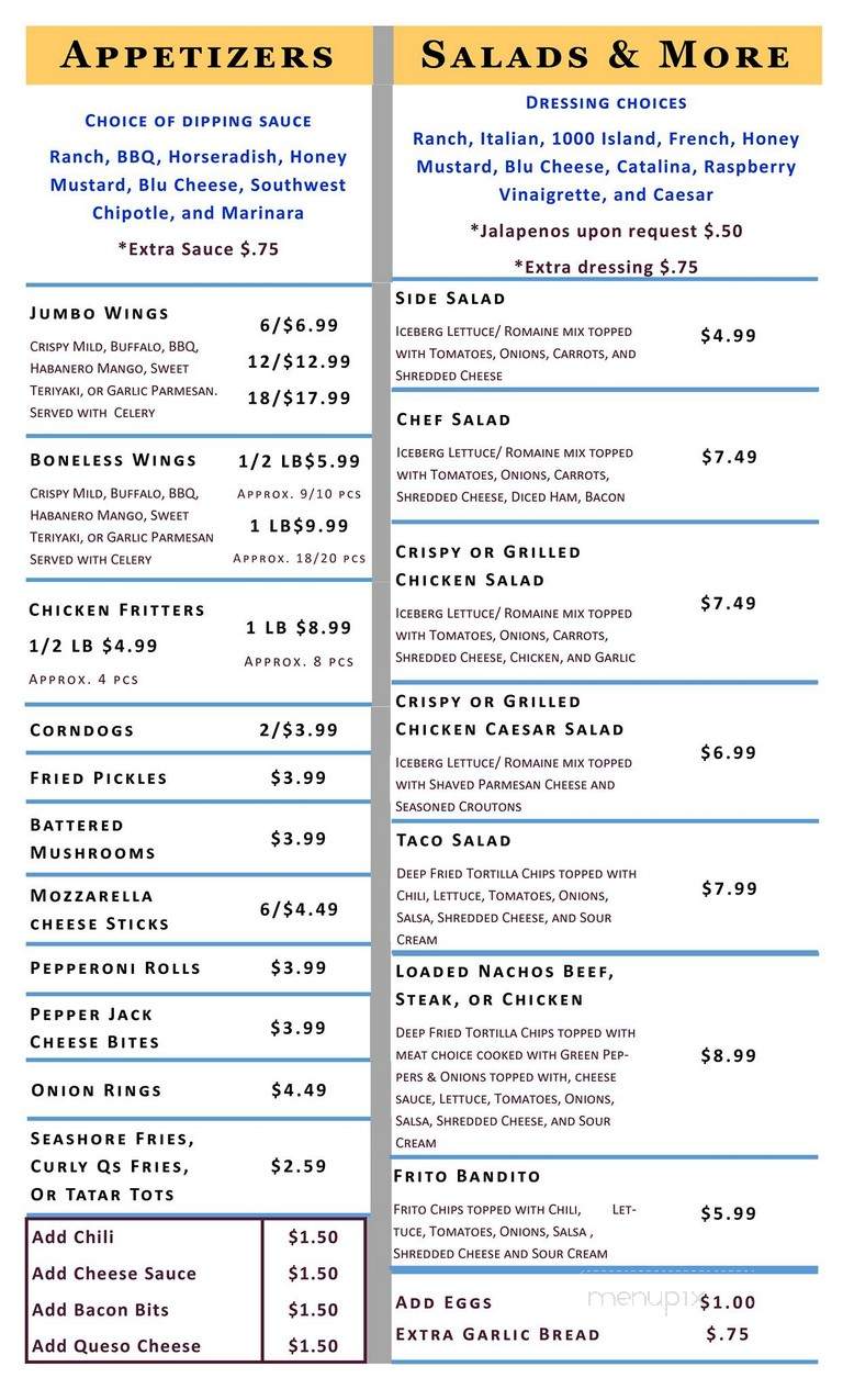 Crossville Family Billiards - Crossville, TN menu_pic