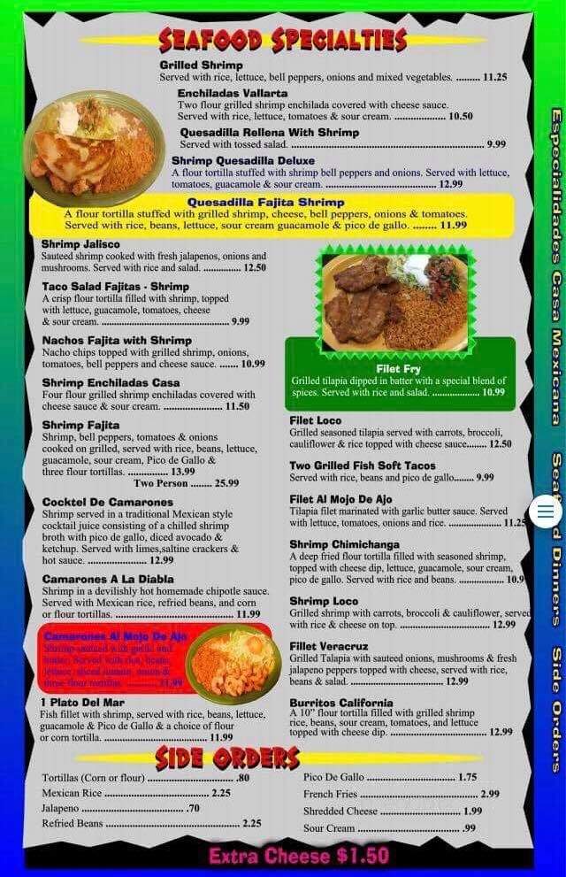 Casa Vallarta Mexican Restaurant - Eau Claire, WI menu_pic