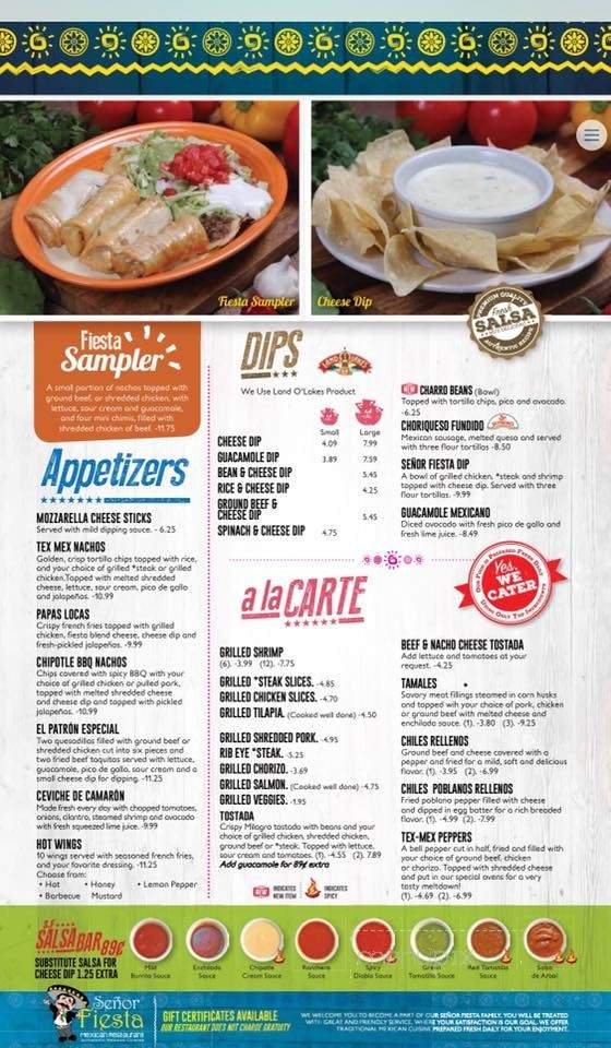 Senor Fiesta - Dawsonville, GA menu_pic