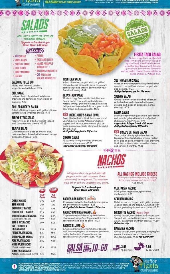 Senor Fiesta - Dawsonville, GA menu_pic