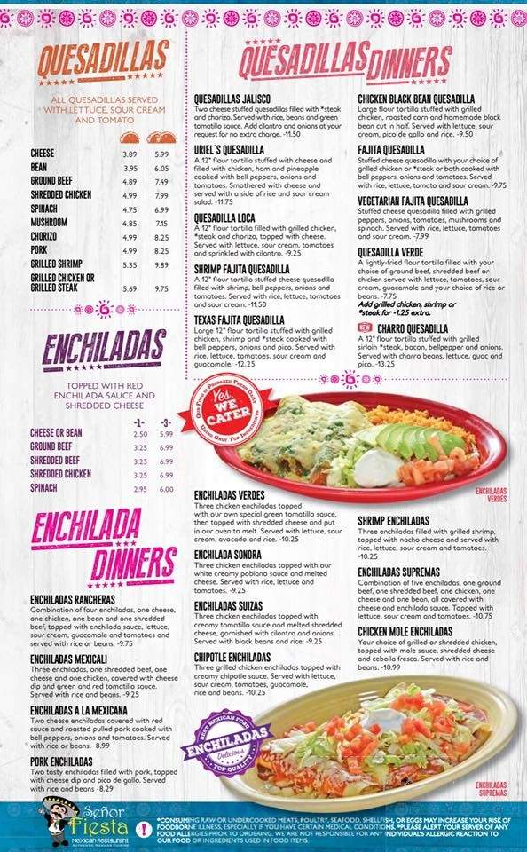 Senor Fiesta - Dawsonville, GA menu_pic