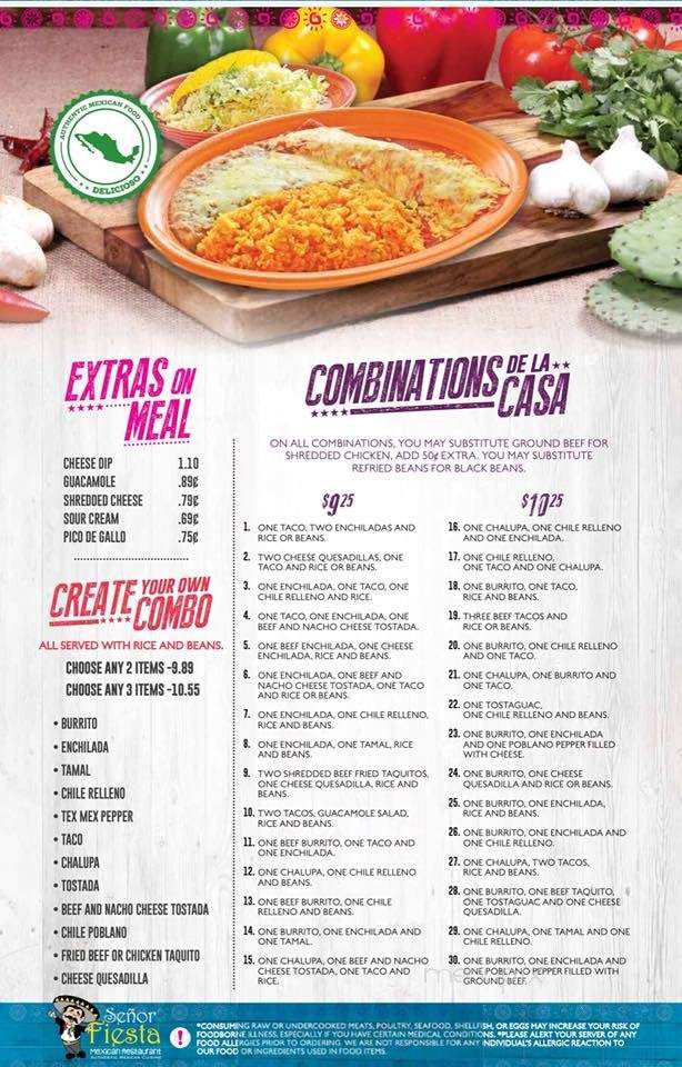 Senor Fiesta - Dawsonville, GA menu_pic