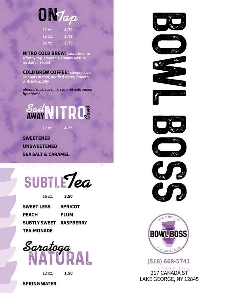 Bowl Boss - Lake George, NY menu_pic
