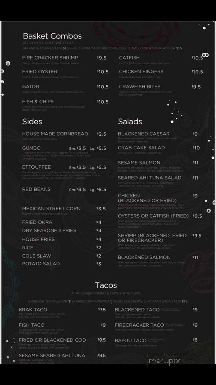 Kraken Killer Seafood - Springdale, AR menu_pic