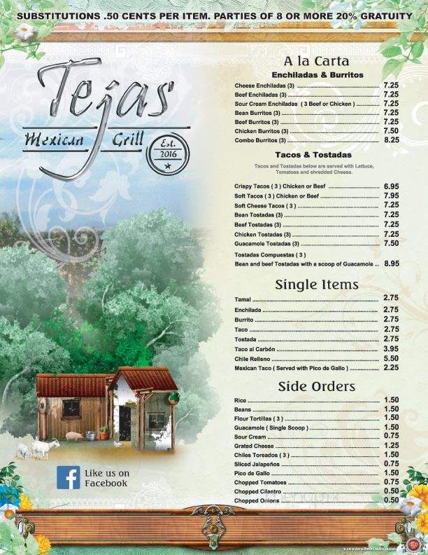 TEJAS Mexican Grill - Bells, TX menu_pic