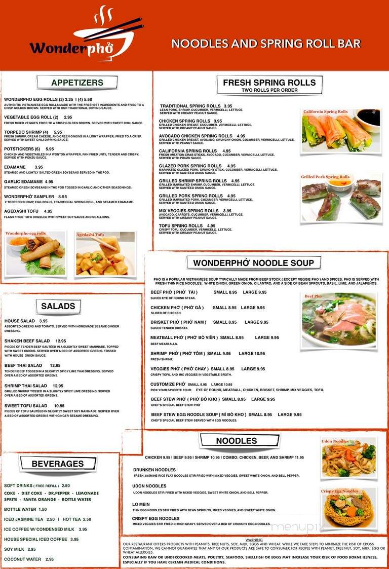 Wonderpho Noodles and Spring Roll Bar - Fort Worth, TX menu_pic