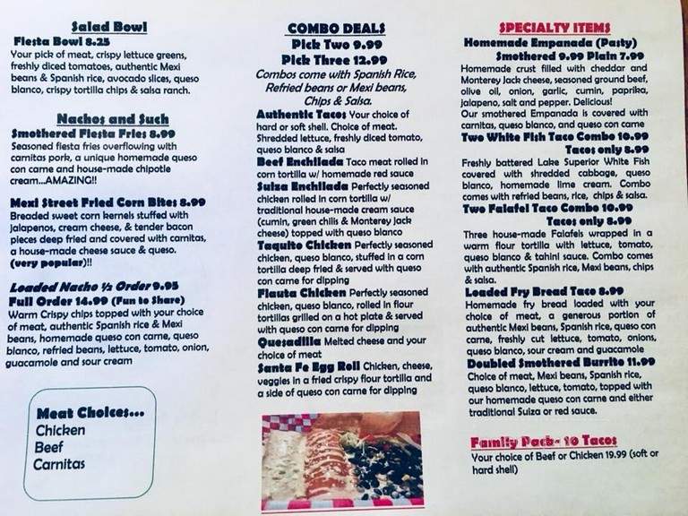 Taco Primo - Munising, MI menu_pic