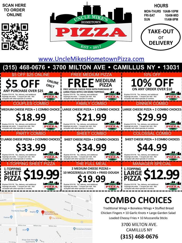 Uncle Mike's Hometown pizza - Camillus, NY menu_pic