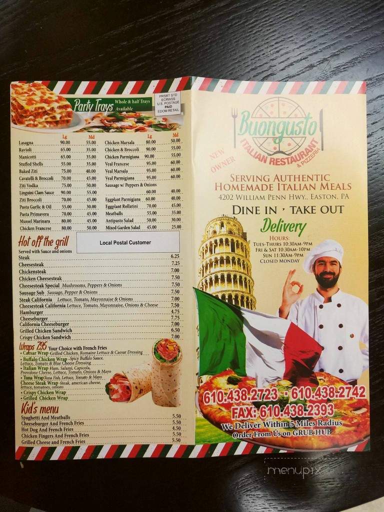Buongusto Italian Restaurant - Easton, PA menu_pic