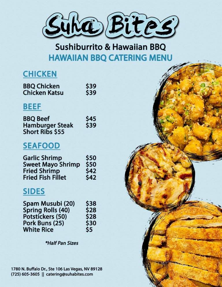 Suha Bites Sushiburrito & Hawaiian BBQ - Las Vegas, NV menu_pic