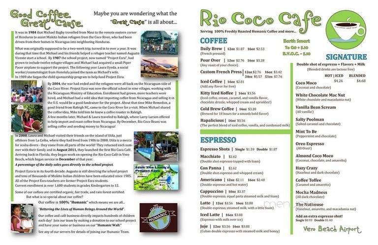 Rio Coco Cafe Downtown - Vero Beach, FL menu_pic