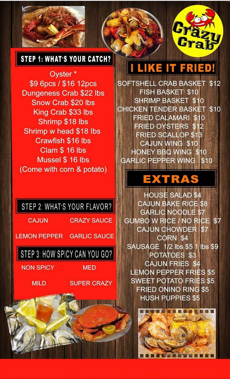 Crazy Crab - Virginia Beach, VA menu_pic