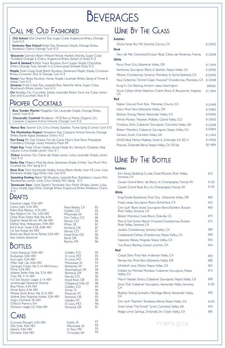 Officers Club - Denver, CO menu_pic