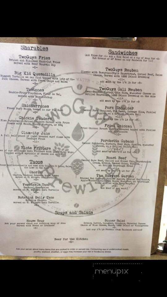Two Guys Brewing - Wyoming, MI menu_pic