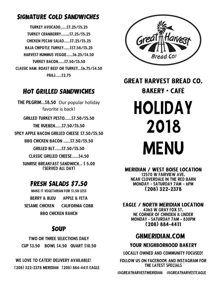 Great Harvest Bread - Eagle, ID menu_pic