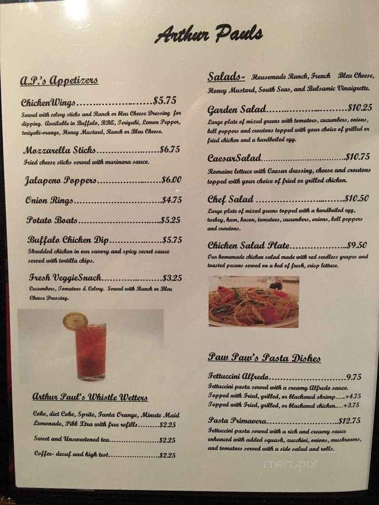 Arthur Paul's - Orangeburg, SC menu_pic