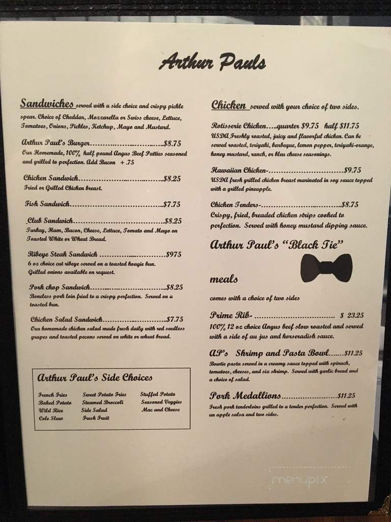 Arthur Paul's - Orangeburg, SC menu_pic