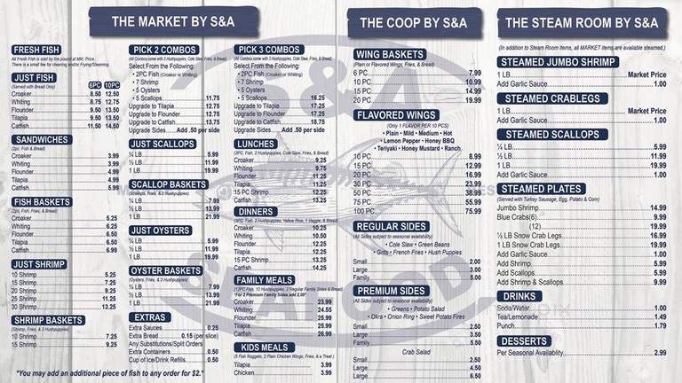 S&A Seafood - Columbia, SC menu_pic