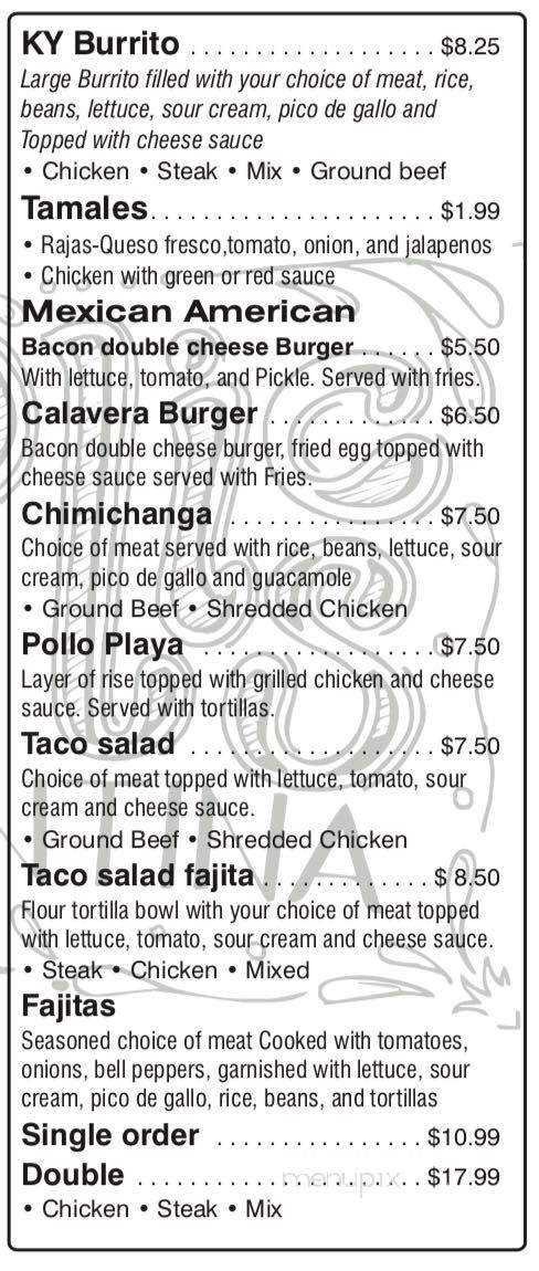 Tacoholics - Henderson, KY menu_pic