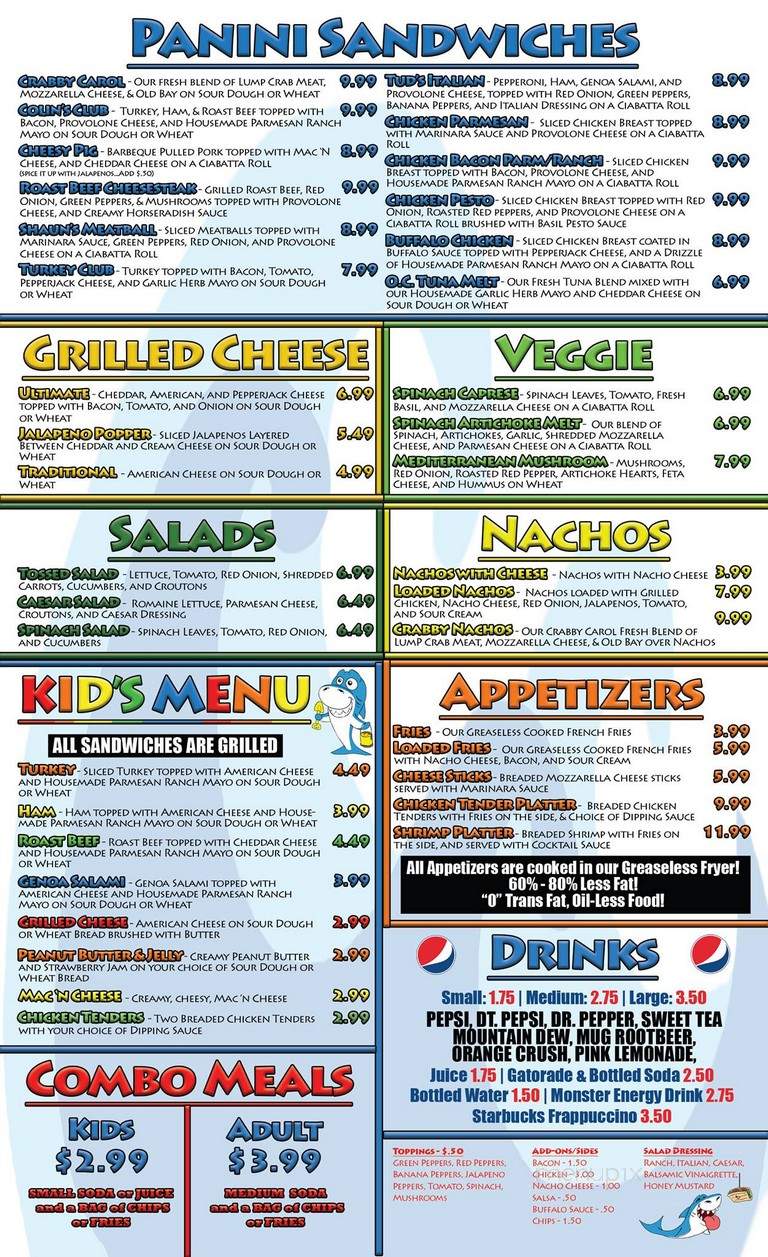 Sharkey's Grill - Ocean City, MD menu_pic