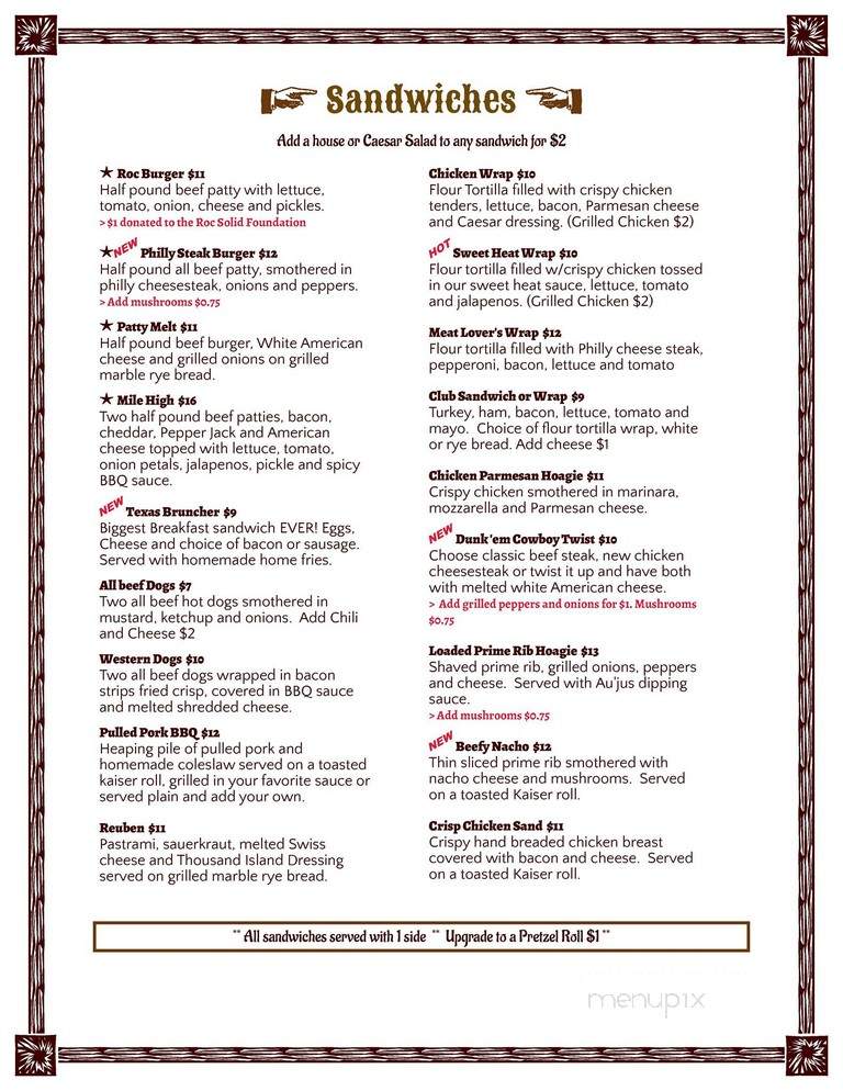 The Cowboy Sports Grill - Yorktown, VA menu_pic