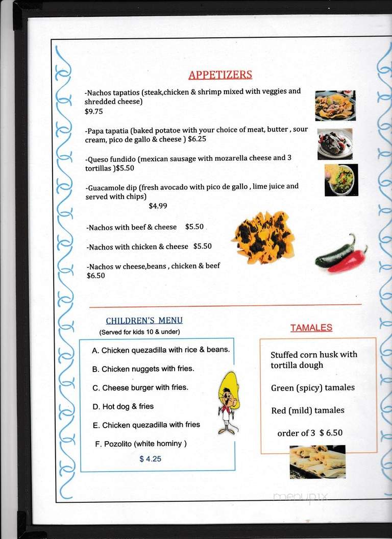 Las Tapatias Mexican kitchen - Roanoke, VA menu_pic