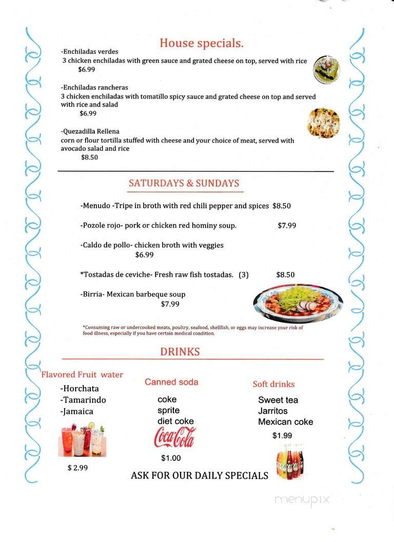 Las Tapatias Mexican kitchen - Roanoke, VA menu_pic