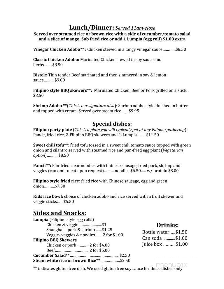 Chicken Adobo - Tigard, OR menu_pic