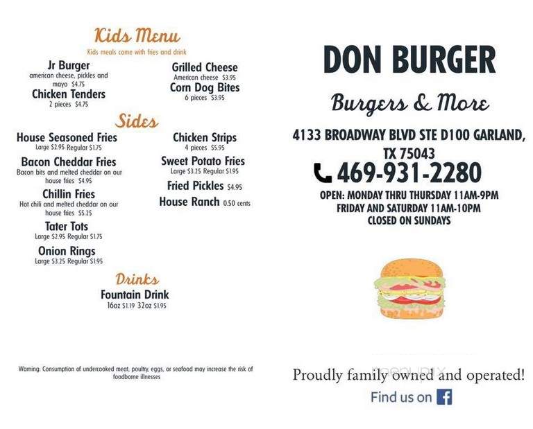 Don Burger - Garland, TX menu_pic