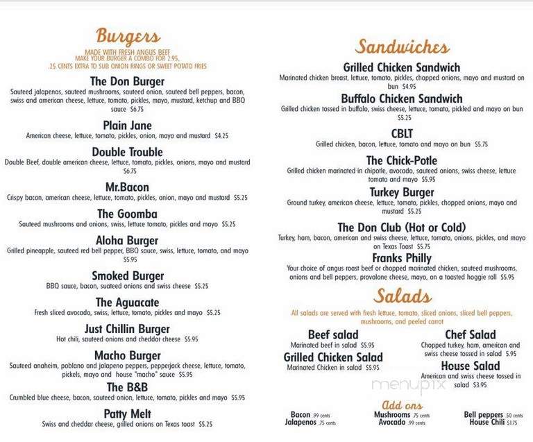 Don Burger - Garland, TX menu_pic