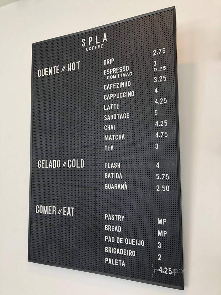 SPLA Coffee - Los Angeles, CA menu_pic