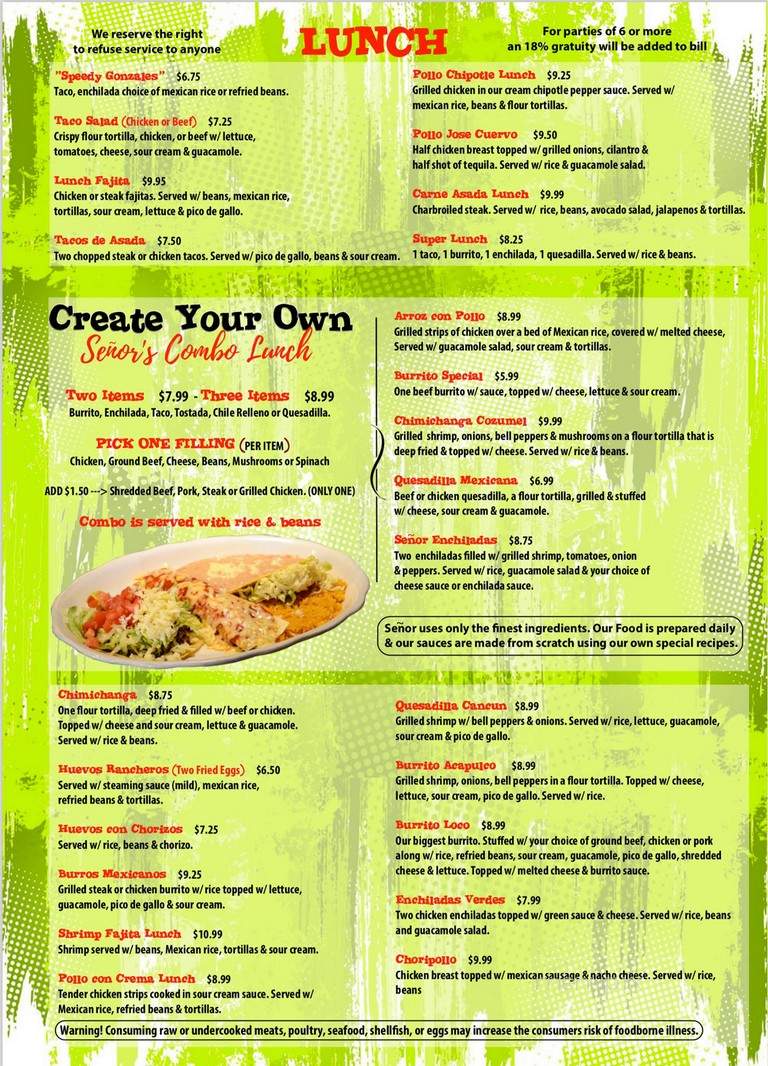 Sr Loco Tacos & Tequila - Indian Harbour Beach, FL menu_pic