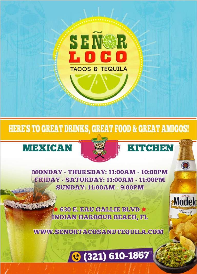 Sr Loco Tacos & Tequila - Indian Harbour Beach, FL menu_pic