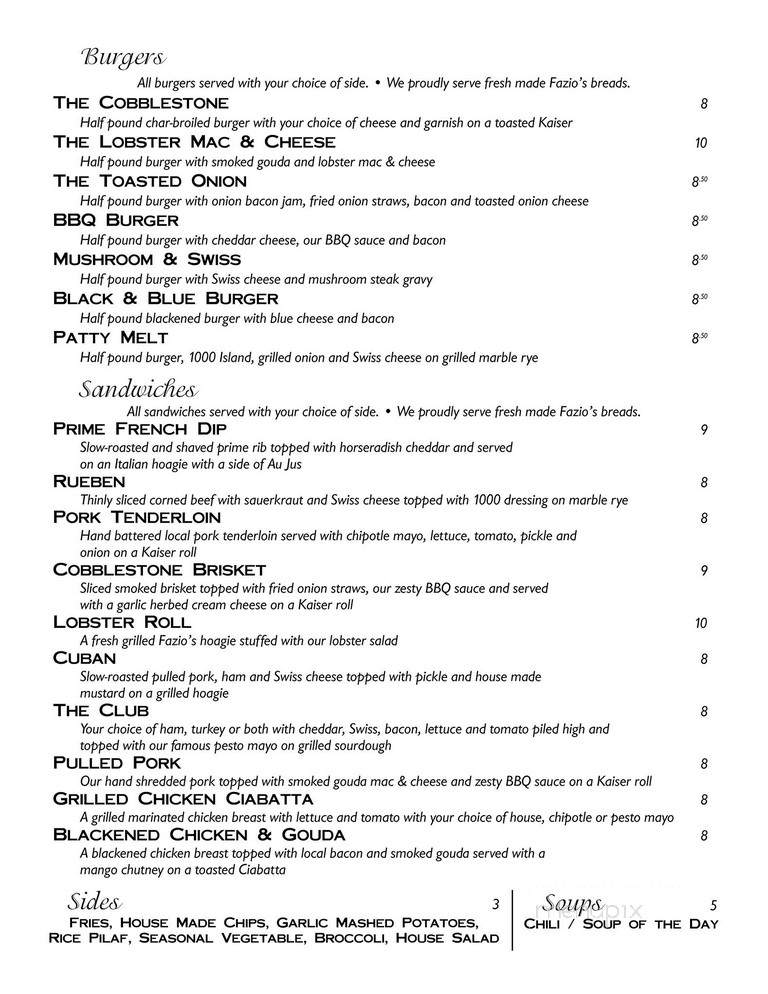 The Cobblestone Eatery and Drinkery - Lebanon, IL menu_pic