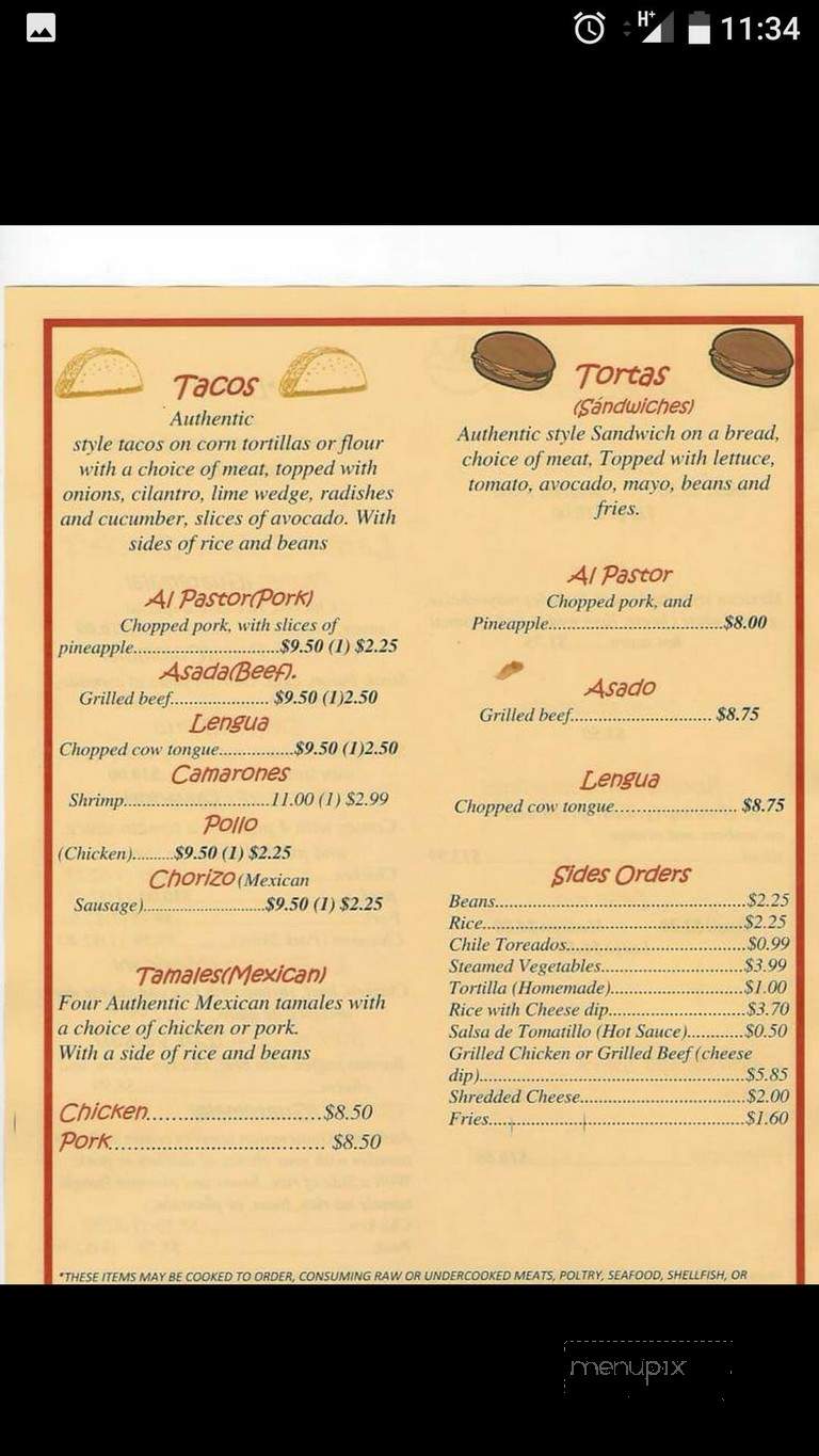 Los Vargas Latino Cuisine - Corinth, MS menu_pic