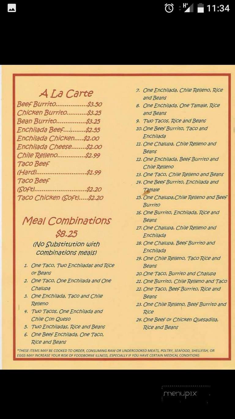 Los Vargas Latino Cuisine - Corinth, MS menu_pic