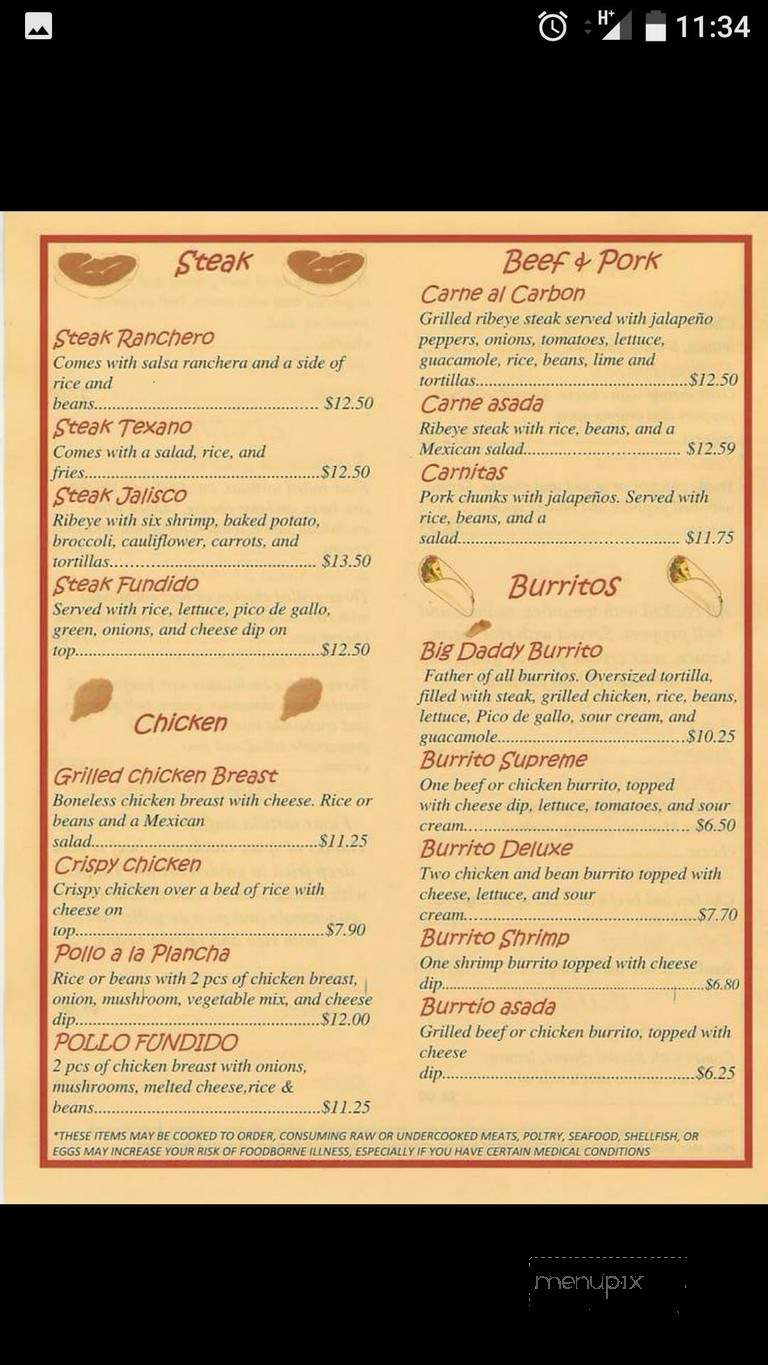 Los Vargas Latino Cuisine - Corinth, MS menu_pic