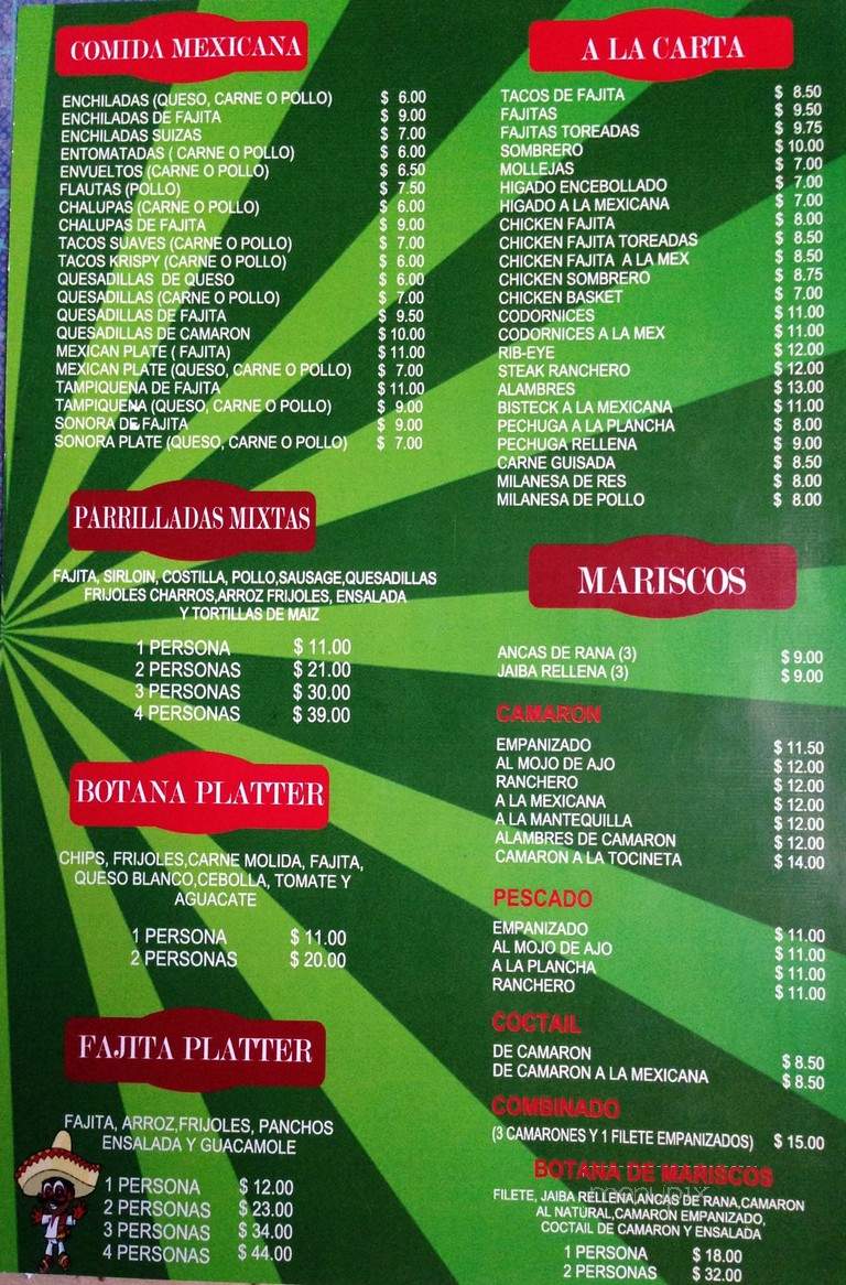 El Mexicano Restaurant - Roma, TX menu_pic