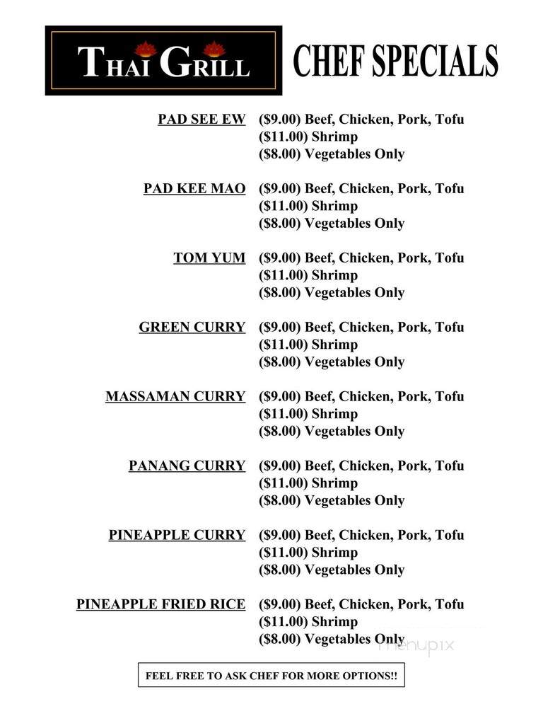 Thai Grill - Portland, OR menu_pic