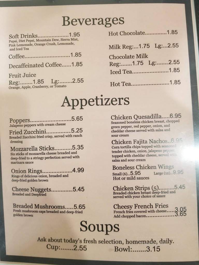 Vinny's Restaurant - Kenosha, WI menu_pic