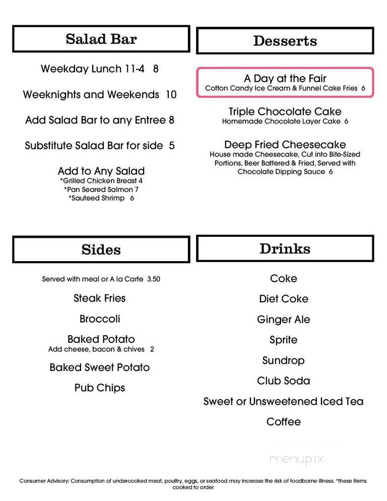 Fairways and Greens - Lincolnton, NC menu_pic