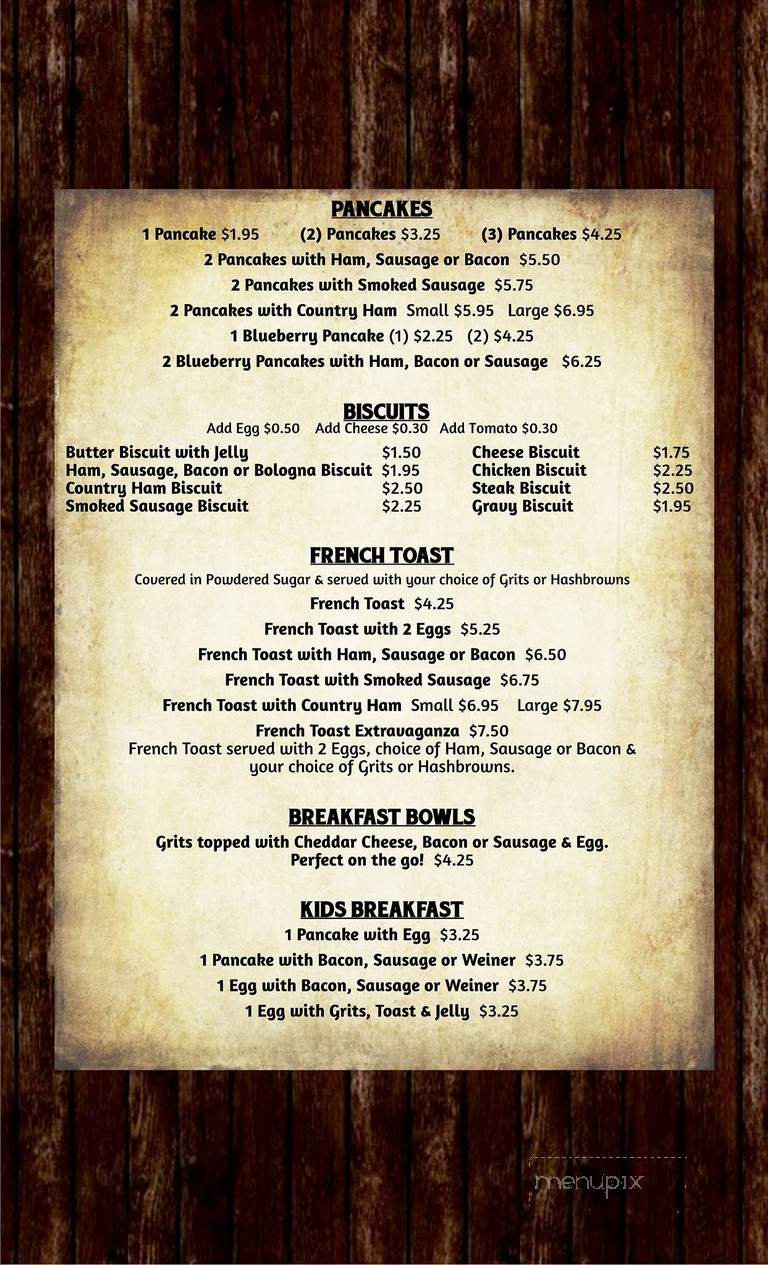 Lou & Perry's II - Donalds, SC menu_pic